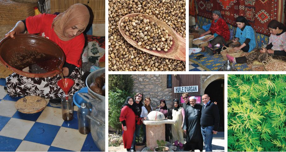 Vlasnici Earthly Body u Maroku sa ženama koje proizvode Arganovo ulje